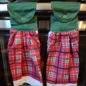 Red Plaid Hanging Towel, Set of 2 - Kitchen